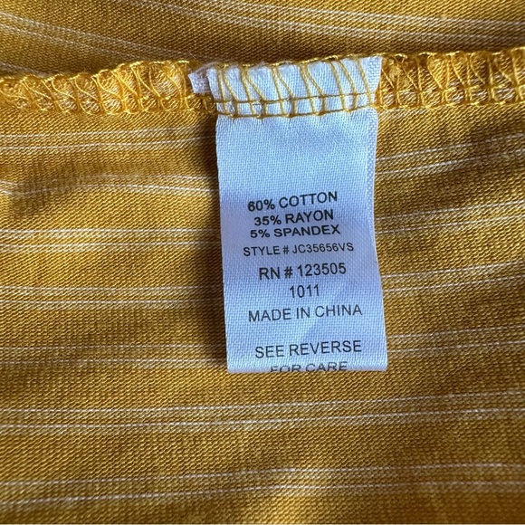 Heart & Hips Women’s Yellow Striped Crop Top – Size Small - Picture 6 of 8